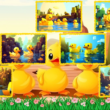 Игра, в которой нужно собирать простые пазлы про уток! Темы - утки из Майнкрафт, утки в горах, речные утки.

Внутри 30 пазлов на 6 и 12 элементов.