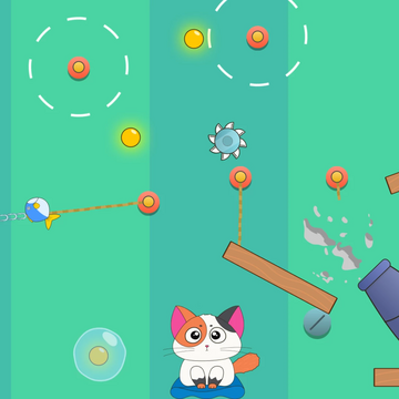 Очаровательный котик просит его покормить. Помогите ему! Все, что вам потребуется — разрезать веревку и достать рыбку. Но не так все просто. С каждым уровнем сложность возрастает, а препятствия становятся все изощреннее. Играйте бесплатно без регистрации в режиме онлайн. Решите головоломку, чтобы накормить милого питомца прямо сейчас! 