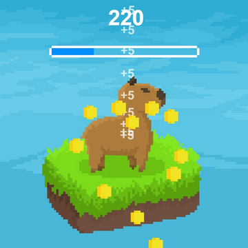 Обаятельный кликер, помогай милой капибаре зарабатывать деньги!