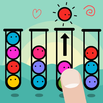 Сортируй разноцветные смайл шарики в колбочки и тренируй свой мозг в этой захватывающей игре-головоломке. Сортировка цветных мячиков никогда не была так увлекательна и интересна для всей семьи и любых возрастов.