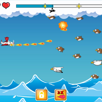 Прокачивай самолёт и свои скилы. Покупай новых Героев и Применяй супер способности. Открывай новые уровни сложности. Собирай секреты  на уровнях. И побеждай Боссов. 