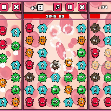 Отразите нашествие вредных разноцветных микробов!