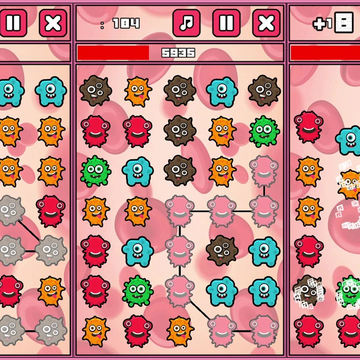 Отразите нашествие вредных разноцветных микробов!