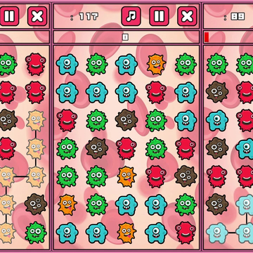 Отразите нашествие вредных разноцветных микробов!