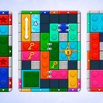 Увлекательная головоломка с цветными блоками. Двигай блоки, открывай ворота, используй бонусы и проходи тысячи уровней.