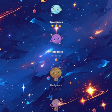 Веселая математическая игра для детей! Побеждайте космических боссов, решая математические задачи. Идеально для возраста 6-7 лет.