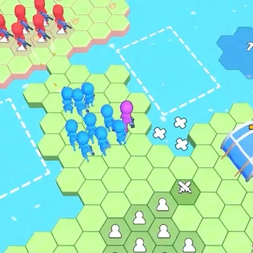 Битва Красных и Синих на гексах! Стройте, добывайте ресурсы, соберите армию и сражайтесь в бою!
Покупайте защитные башни, нанимайте помощников, рубите лес и сражайтесь с отрядами из Красных Стикменов. Захвати вражеские базы! Собери отряд! Толпа на толпу!