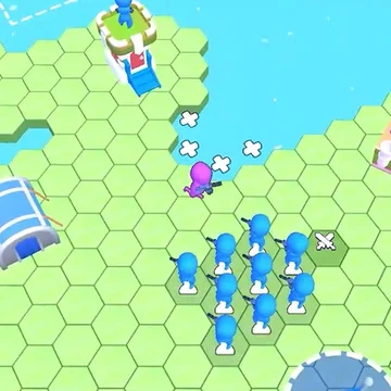 Битва Красных и Синих на гексах! Стройте, добывайте ресурсы, соберите армию и сражайтесь в бою!
Покупайте защитные башни, нанимайте помощников, рубите лес и сражайтесь с отрядами из Красных Стикменов. Захвати вражеские базы! Собери отряд! Толпа на толпу!