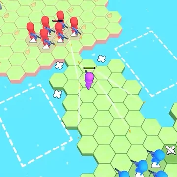 Битва Красных и Синих на гексах! Стройте, добывайте ресурсы, соберите армию и сражайтесь в бою!
Покупайте защитные башни, нанимайте помощников, рубите лес и сражайтесь с отрядами из Красных Стикменов. Захвати вражеские базы! Собери отряд! Толпа на толпу!