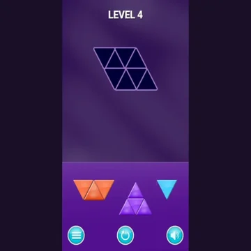 Эта игра - очередной блок-пазл, где ключевой фигурой является треугольник. Продумай все комбинации ходов и собери необходимую фигуру.