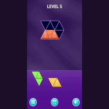 Эта игра - очередной блок-пазл, где ключевой фигурой является треугольник. Продумай все комбинации ходов и собери необходимую фигуру.
