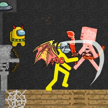 Стикмен против мобов из Майнкрафта! Мега боссы готовы сразиться с тобой, чтобы доказать свою силу. Заходи в крутые битвы вместе со Стикменом!