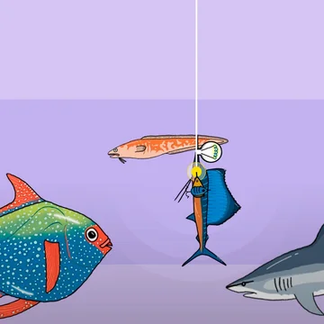 Бесплатная игра про рыбалку с Нубиком. Поймай всех рыб без регистрации и скачивания.