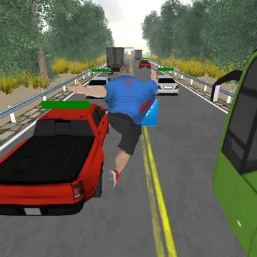 Динамичный раннер, где нужно обгонять машины, собирать бонусы и бежать как можно дальше.