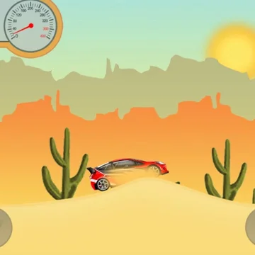 Ралли в пустыне. Внимательно управляй гоночным автомобилем, чтобы преодолеть все песчаные препятствия на пути. В игре можно купить различные автомобили.