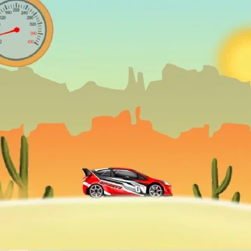 Ралли в пустыне. Внимательно управляй гоночным автомобилем, чтобы преодолеть все песчаные препятствия на пути. В игре можно купить различные автомобили.