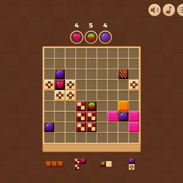 🍫 Собирай сочные комбо, как конфеты в коробку! 🍬
Игра с дизайном в стиле шоколадного ассорти — объединяй блоки, создавай сладкие цепочки и наслаждайся приятными бонусами. Уютная графика и плавный геймплей подарят настоящее удовольствие! ✨