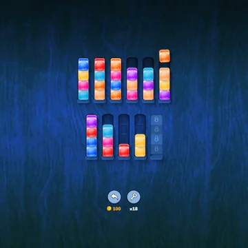 Интересная логическая игра, в которой вы будете решать головоломки по сортировке жидкостей по цветам по разным ячейкам