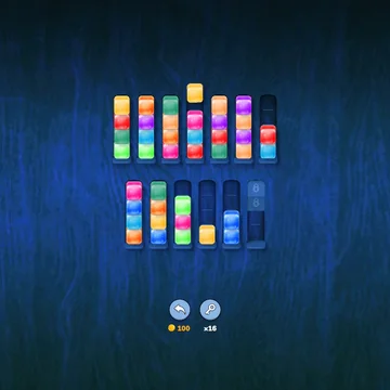 Интересная логическая игра, в которой вы будете решать головоломки по сортировке жидкостей по цветам по разным ячейкам