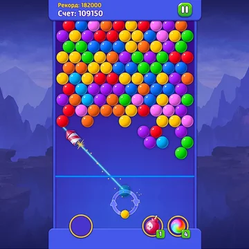 Стреляй цветными шариками, используй бонусы и зарабатывай очки! Лопай пузыри, открывай подарки и стань лидером в «Бабл Бласт Мастер»!