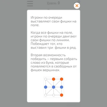 Логическая игра по мотивам крестиков-ноликов с фишками и буквами.