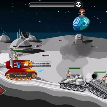 Захватывающая танковая игра с физикой, улучшениями и бесконечными битвами против врагов! Открывай новые танки и сражайся даже на Луне!