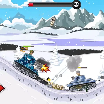 Захватывающая танковая игра с физикой, улучшениями и бесконечными битвами против врагов! Открывай новые танки и сражайся даже на Луне!