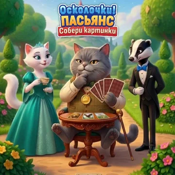 Осколочки! Пасьянс Собери картинки — уникальный пасьянс-пазл! Собирайте красивые картины из фрагментов. Расслабляющая игра на логику и внимательность.