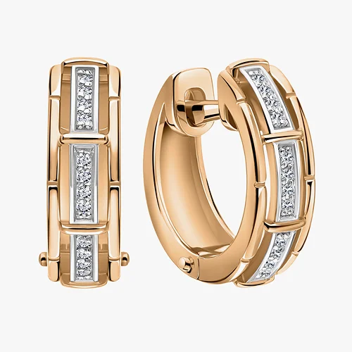 Золотые серьги с бриллиантами природными