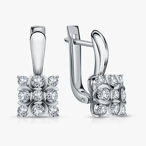 Золотые серьги с бриллиантами природными