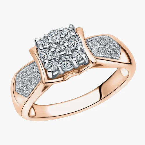 Золотое кольцо с бриллиантами природными