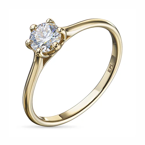 Классическое кольцо из золота с бриллиантом