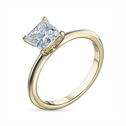 Золотое кольцо с бриллиантом выращенным