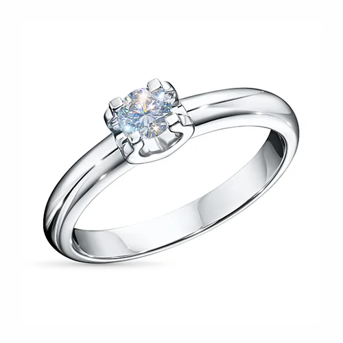 Кольцо из серебра с бриллиантом