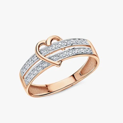 Золотое кольцо с бриллиантами природными