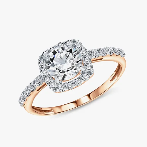 Золотое кольцо с фианитами