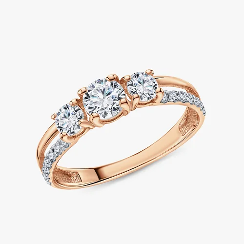 Золотое кольцо с фианитами